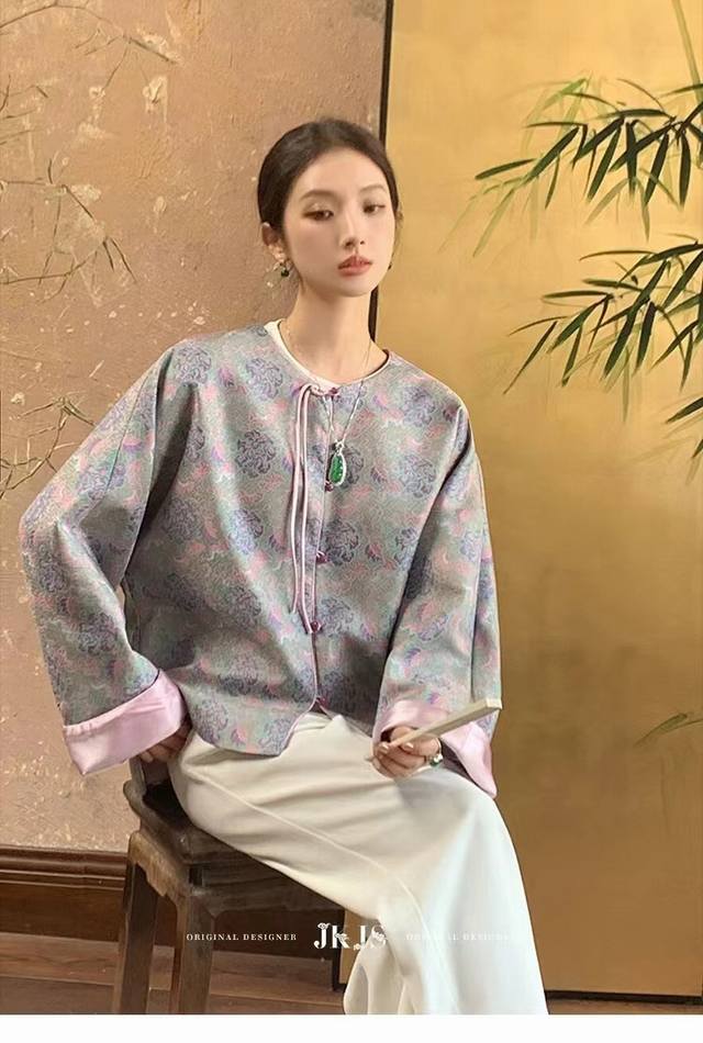 外套 高级精致的织锦缎 新中式超好看中国风设计感上衣 高端奢华感smlxl